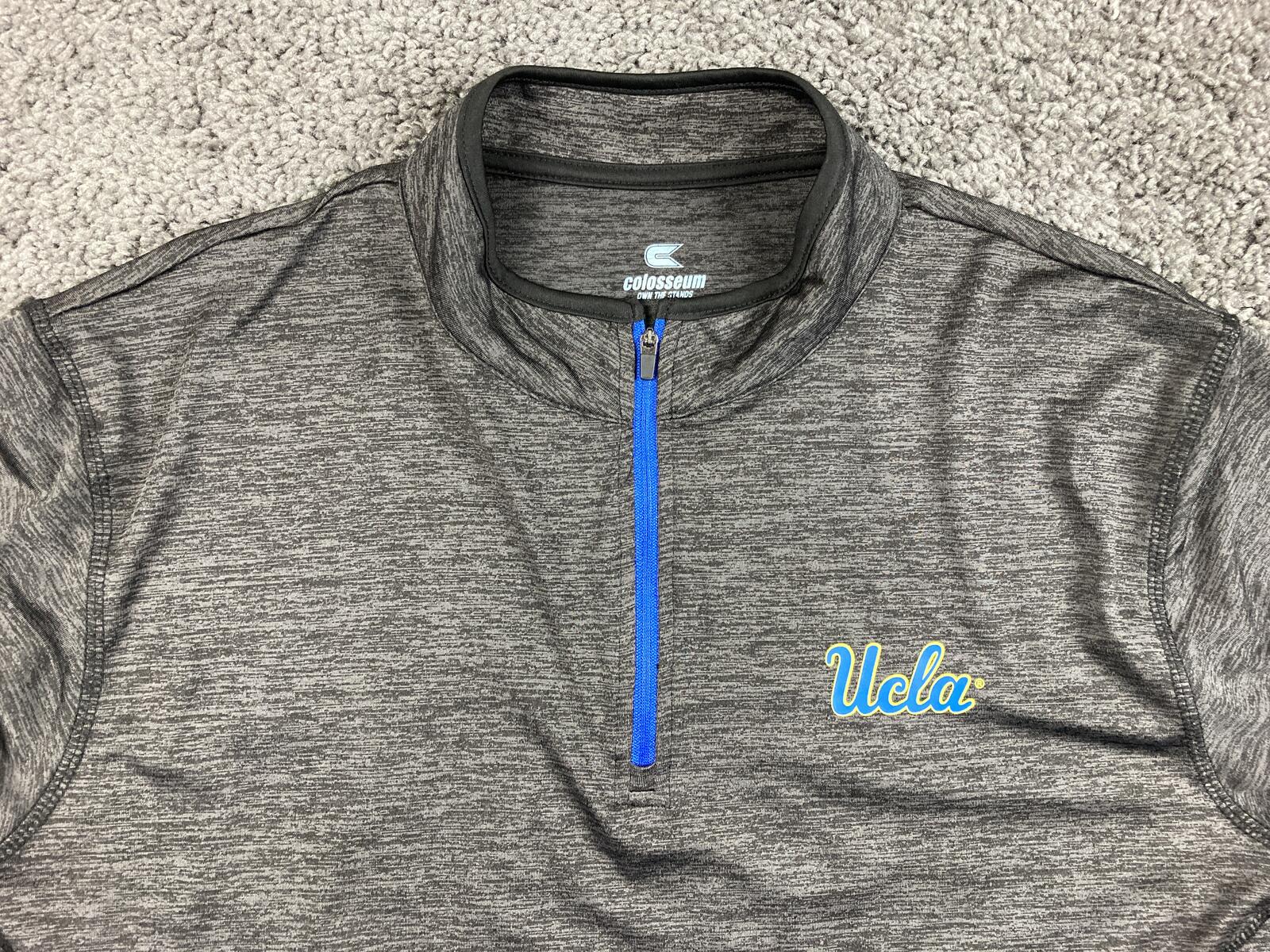 UCLA Bruins Colosseum Quarter Zip Pullover Shirt Men’s Large Gray Heather