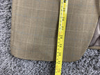 Saddlebred Sport Coat Mens Brown Herringbone Windowpane 100% Lambswool Sz 38R