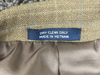 Saddlebred Sport Coat Mens Brown Herringbone Windowpane 100% Lambswool Sz 38R