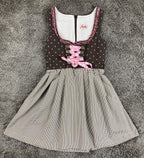 Fuchs Trachtenmoden Dirndl Dress Pink Brown Gingham Oktoberfest Bavarian Size 38