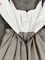Fuchs Trachtenmoden Dirndl Dress Pink Brown Gingham Oktoberfest Bavarian Size 38
