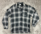 CalTop Plaid Flannel Button Up Shirt Jacket Gray Black Mens Medium