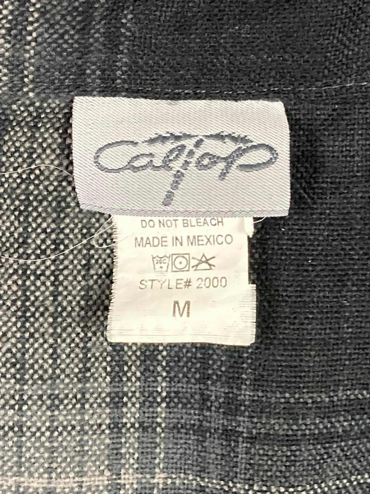CalTop Plaid Flannel Button Up Shirt Jacket Gray Black Mens Medium