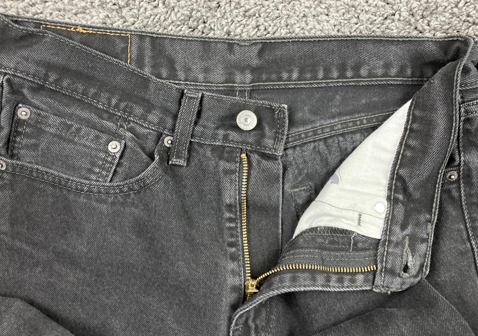 Levi's 505 Regular Fit Jeans 31x30 Black Wash Straight Leg Denim