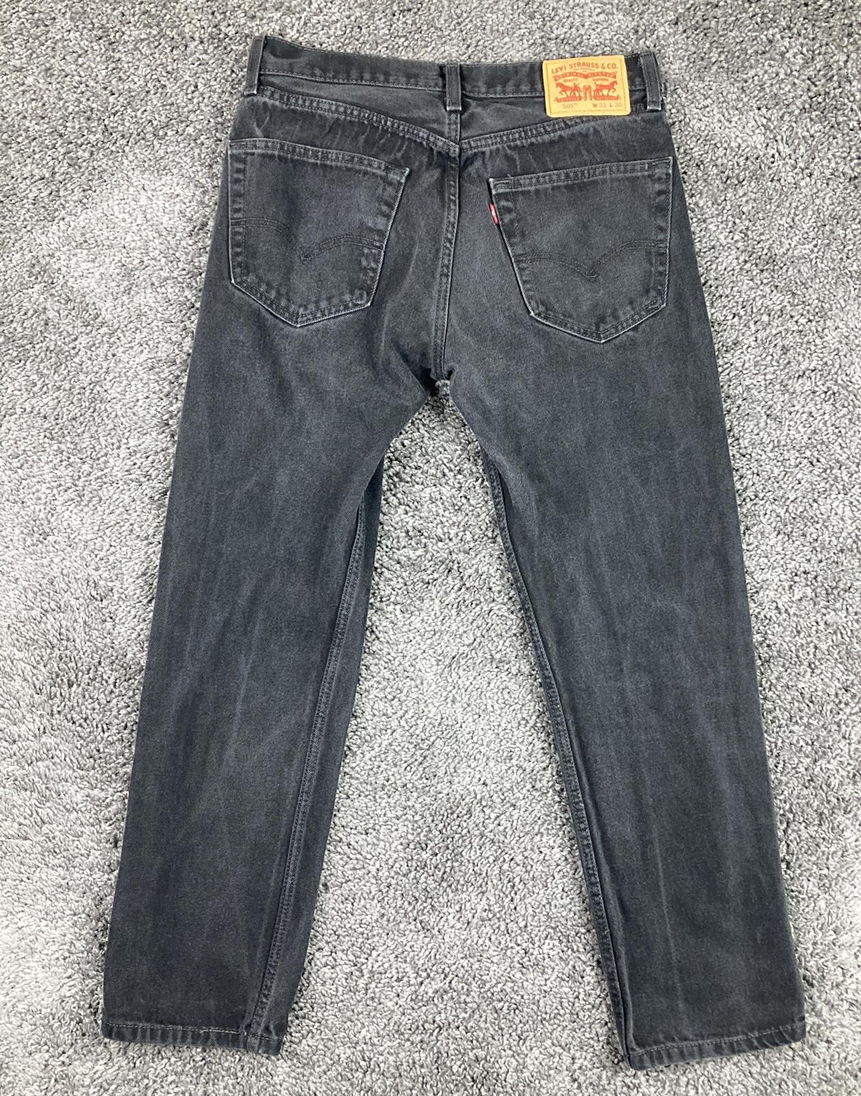 Levi's 505 Regular Fit Jeans 31x30 Black Wash Straight Leg Denim