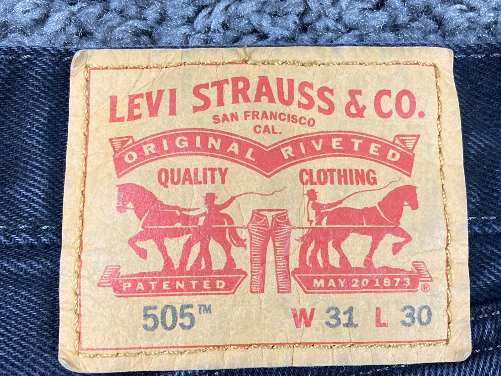 Levi's 505 Regular Fit Jeans 31x30 Black Wash Straight Leg Denim