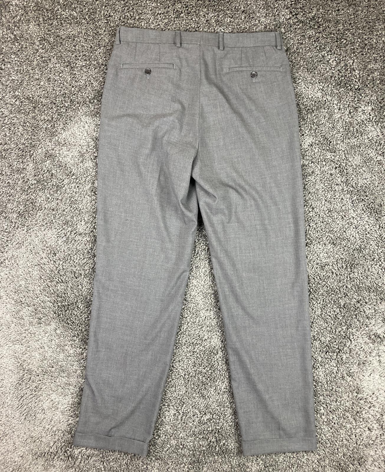 Lauren Ralph Lauren Mens Pleated Dress Pants Cuffed Hem 34x32 Gray Stretch