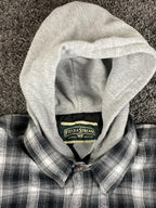 Field & Stream Mens Quilted Lined Flannel Shirt Jacket Hooded Full Zip Plaid XL