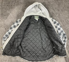 Field & Stream Mens Quilted Lined Flannel Shirt Jacket Hooded Full Zip Plaid XL