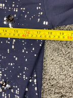 Creation L Navy Long Sleeve Sequin Abstract Top Womens Size 6