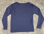 Creation L Navy Long Sleeve Sequin Abstract Top Womens Size 6