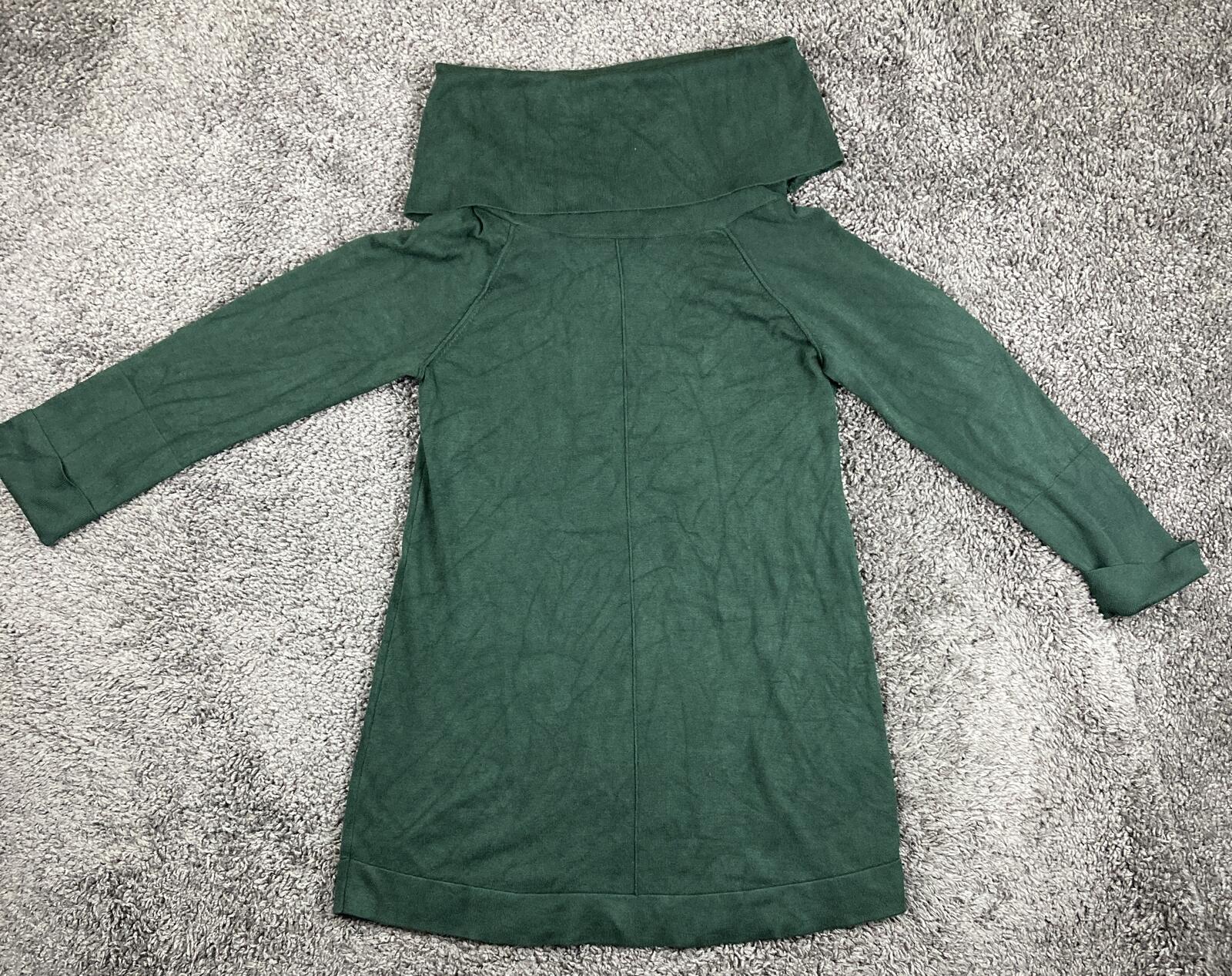 Vince Camuto Green Cowl Neck Tunic Sweater Womens Long Sleeve Knit Pullover Sz M