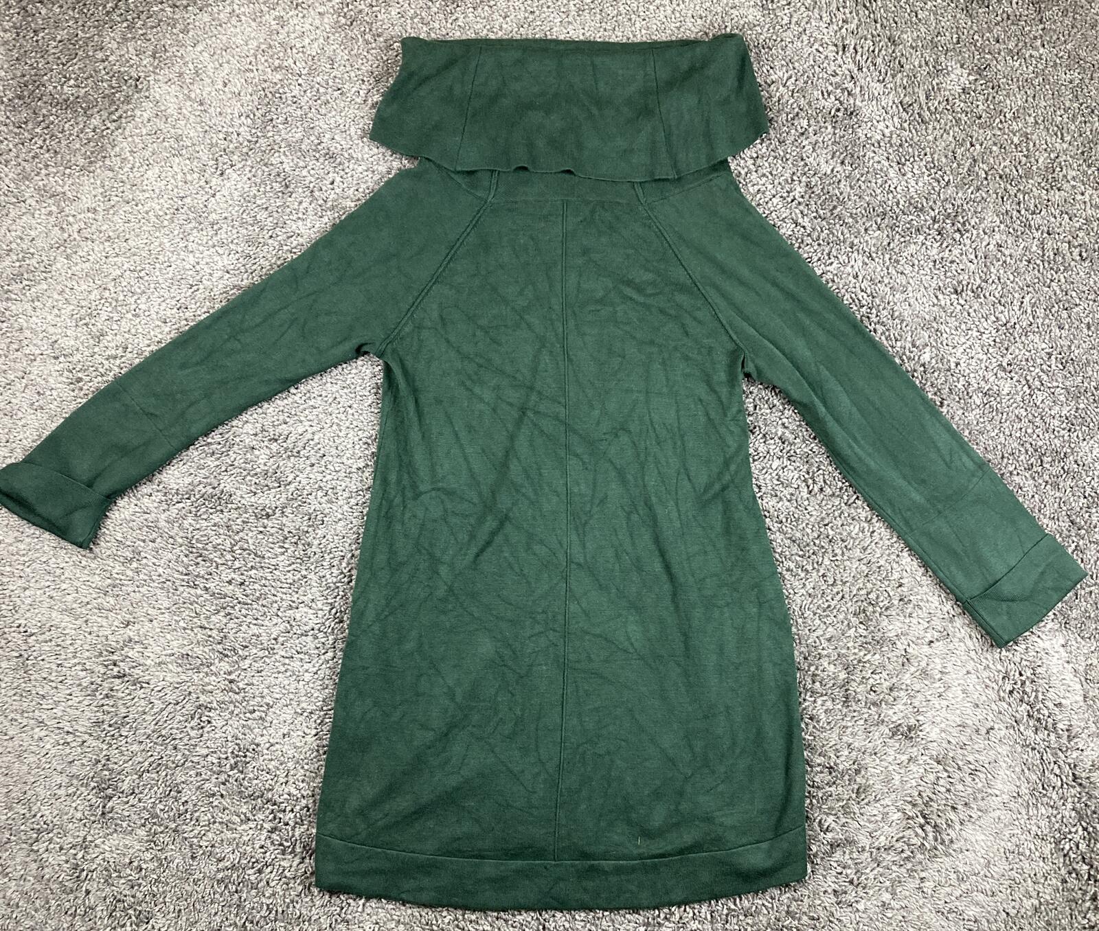Vince Camuto Green Cowl Neck Tunic Sweater Womens Long Sleeve Knit Pullover Sz M