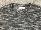 Two by Vince Camuto Space Dye Pullover Top Gray Ruffle Sleeve Drawstring Sz S