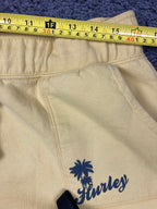 Hurley Women's Fleece Sweatshorts Yellow Size Large Drawstring Pockets