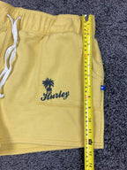 Hurley Women's Fleece Sweatshorts Yellow Size Large Drawstring Pockets