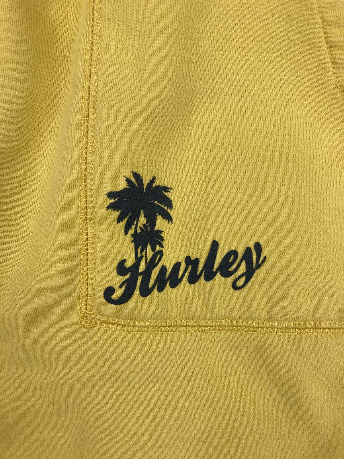 Hurley Women's Fleece Sweatshorts Yellow Size Large Drawstring Pockets