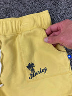 Hurley Women's Fleece Sweatshorts Yellow Size Large Drawstring Pockets