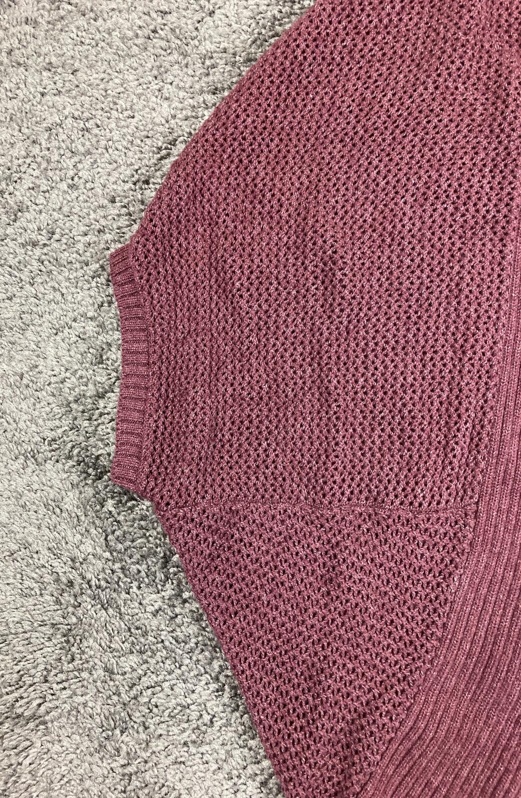 prAna Lima Cocoon Cardigan Sweater Women Purple Organic Cotton Knit Snap Sz L