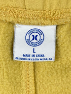 Hurley Women's Fleece Sweatshorts Yellow Size Large Drawstring Pockets
