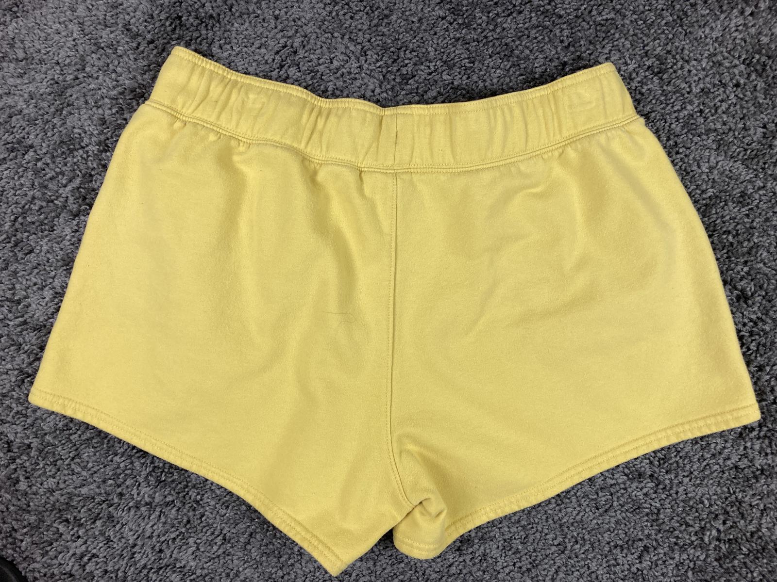Hurley Women's Fleece Sweatshorts Yellow Size Large Drawstring Pockets