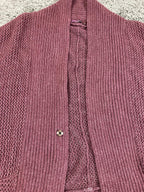prAna Lima Cocoon Cardigan Sweater Women Purple Organic Cotton Knit Snap Sz L