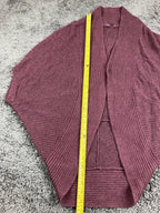 prAna Lima Cocoon Cardigan Sweater Women Purple Organic Cotton Knit Snap Sz L