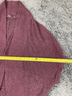 prAna Lima Cocoon Cardigan Sweater Women Purple Organic Cotton Knit Snap Sz L