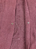 prAna Lima Cocoon Cardigan Sweater Women Purple Organic Cotton Knit Snap Sz L