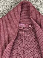 prAna Lima Cocoon Cardigan Sweater Women Purple Organic Cotton Knit Snap Sz L