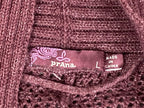 prAna Lima Cocoon Cardigan Sweater Women Purple Organic Cotton Knit Snap Sz L
