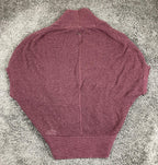 prAna Lima Cocoon Cardigan Sweater Women Purple Organic Cotton Knit Snap Sz L