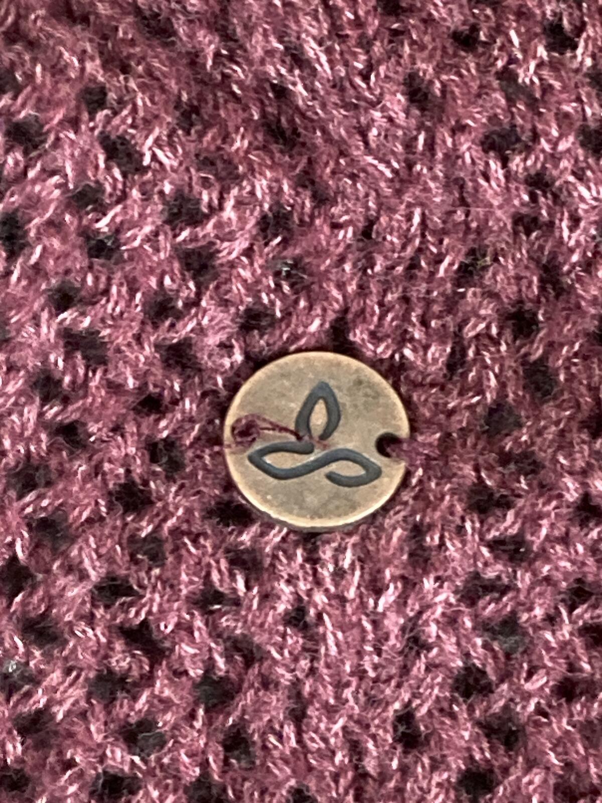 prAna Lima Cocoon Cardigan Sweater Women Purple Organic Cotton Knit Snap Sz L