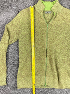 REI Co Op Full Zip Sweater Long Sleeve Stand-Up Collar Heather Green Knit Small