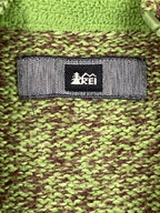 REI Co Op Full Zip Sweater Long Sleeve Stand-Up Collar Heather Green Knit Small
