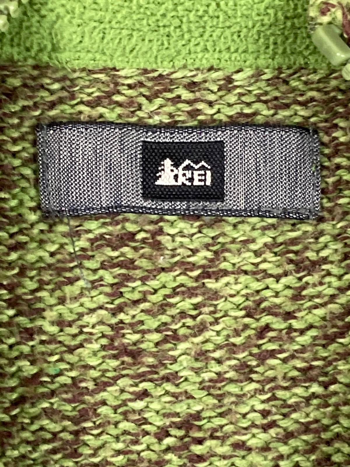 REI Co Op Full Zip Sweater Long Sleeve Stand-Up Collar Heather Green Knit Small