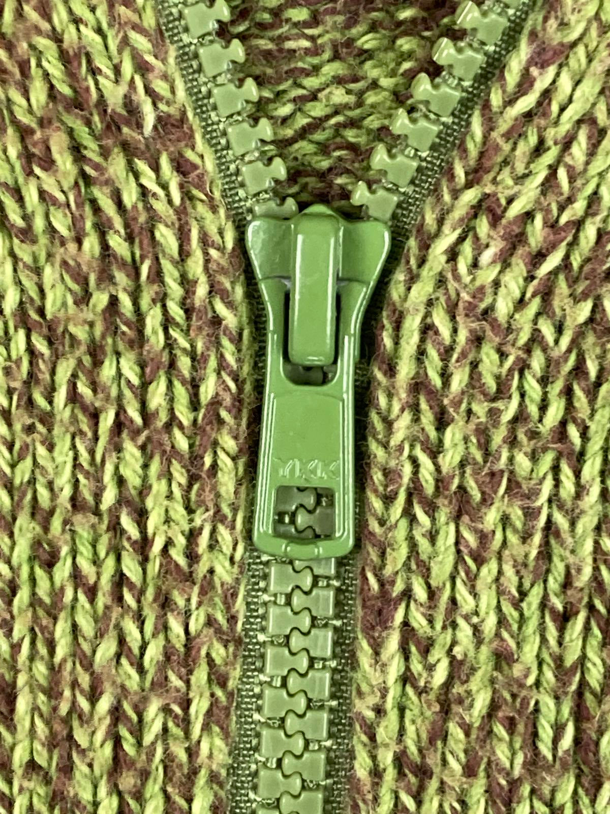 REI Co Op Full Zip Sweater Long Sleeve Stand-Up Collar Heather Green Knit Small