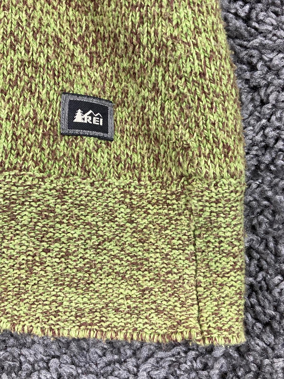 REI Co Op Full Zip Sweater Long Sleeve Stand-Up Collar Heather Green Knit Small