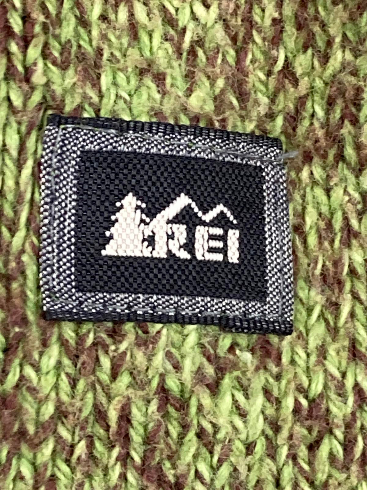 REI Co Op Full Zip Sweater Long Sleeve Stand-Up Collar Heather Green Knit Small
