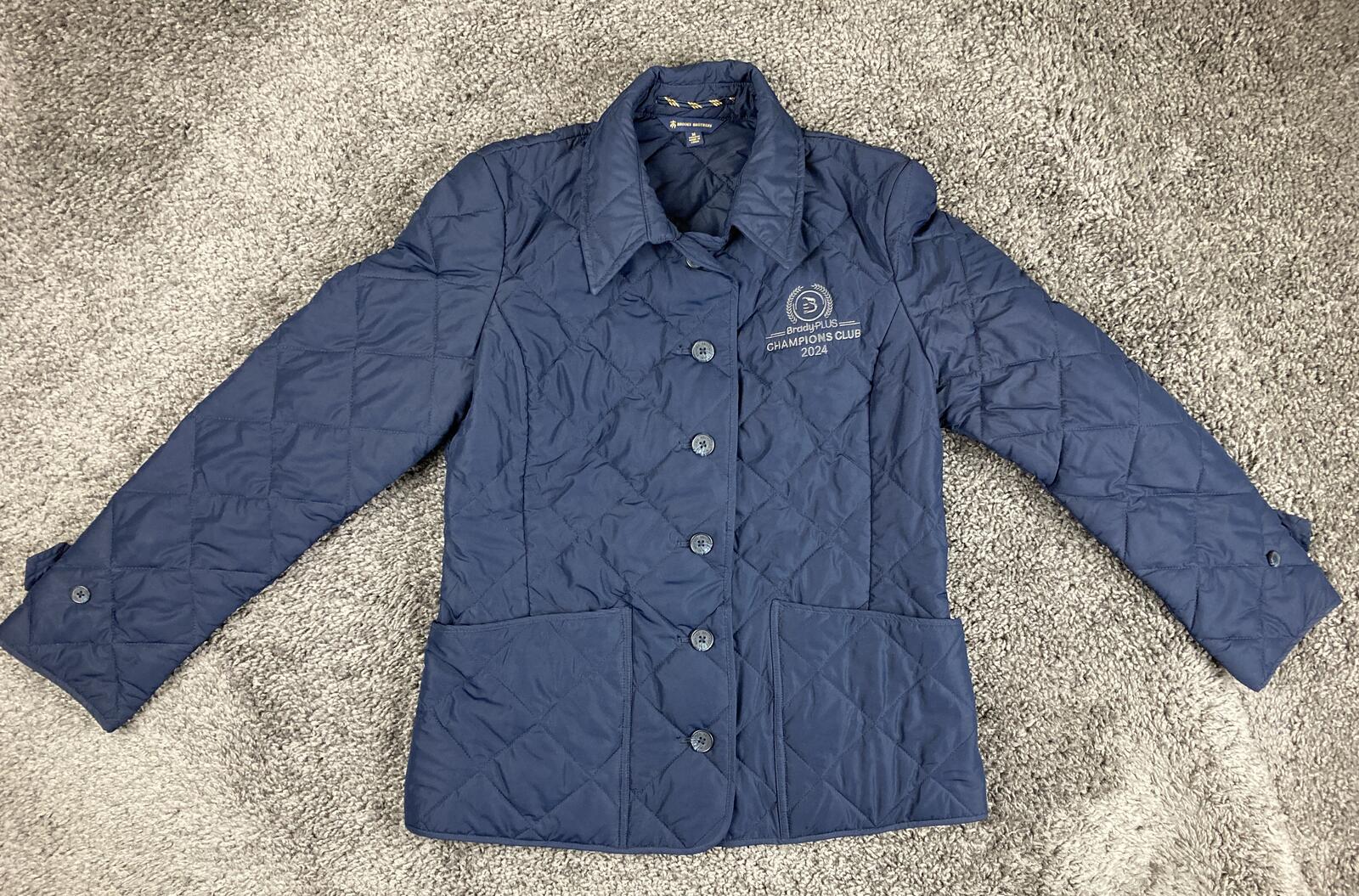 Brooks Brothers Quilted Barn Jacket Womens Navy Blue BradyPLUS Champions Club M