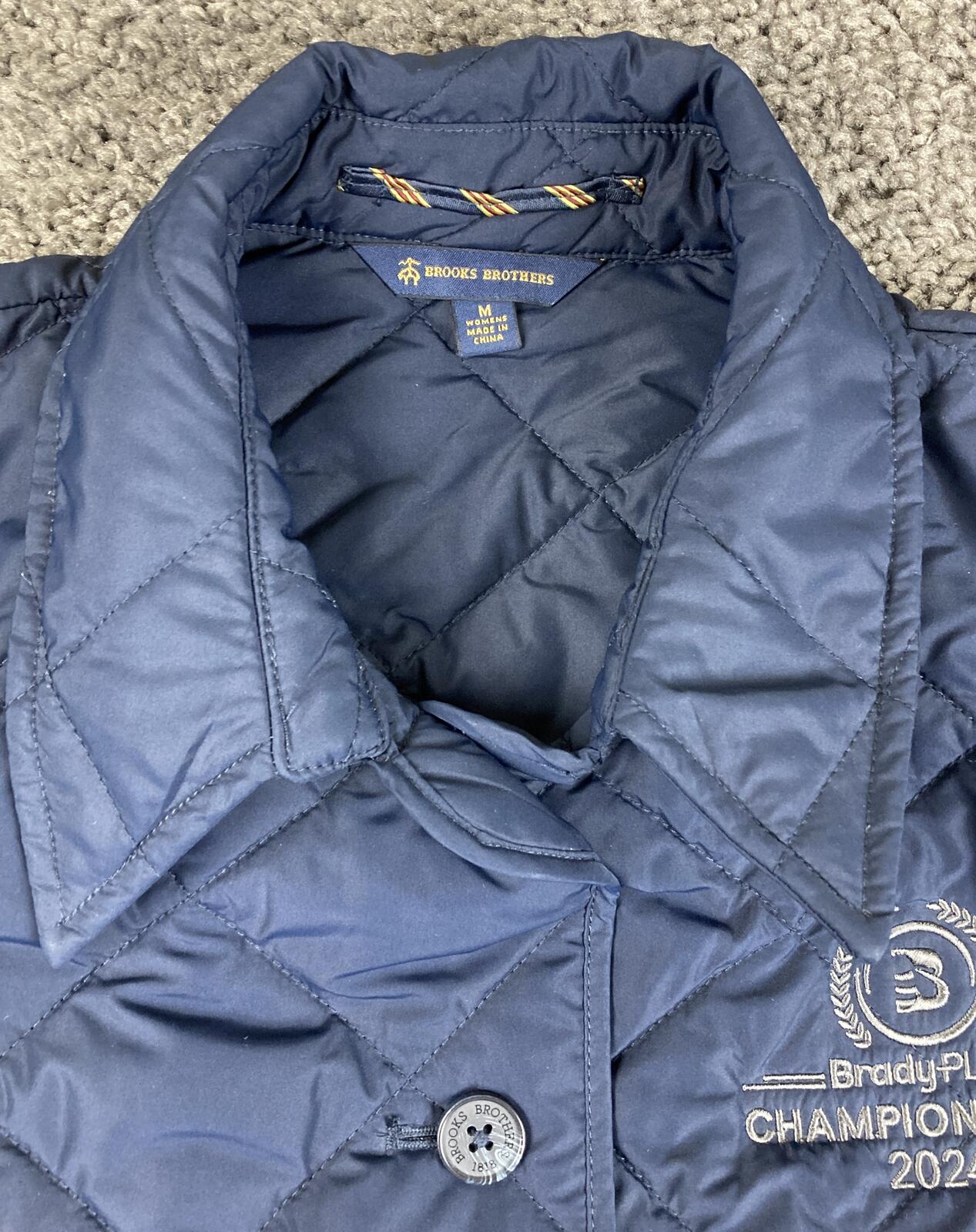 Brooks Brothers Quilted Barn Jacket Womens Navy Blue BradyPLUS Champions Club M
