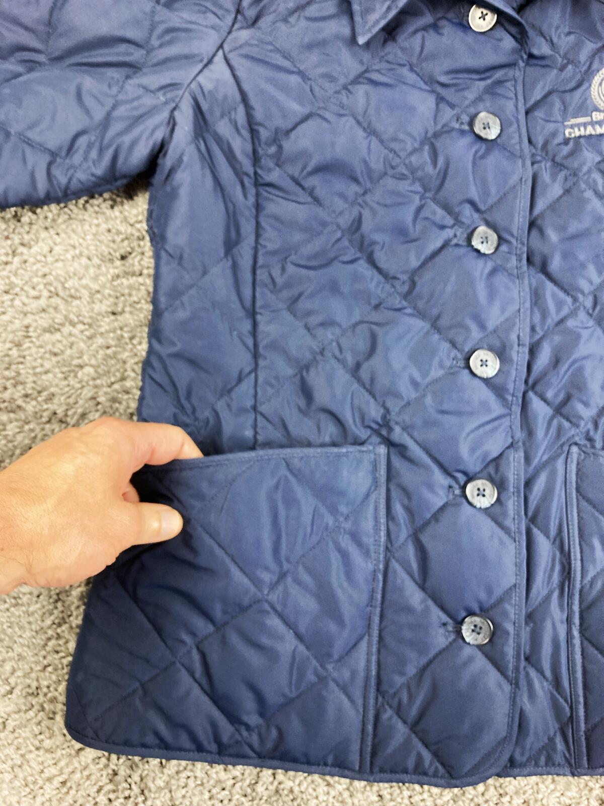 Brooks Brothers Quilted Barn Jacket Womens Navy Blue BradyPLUS Champions Club M