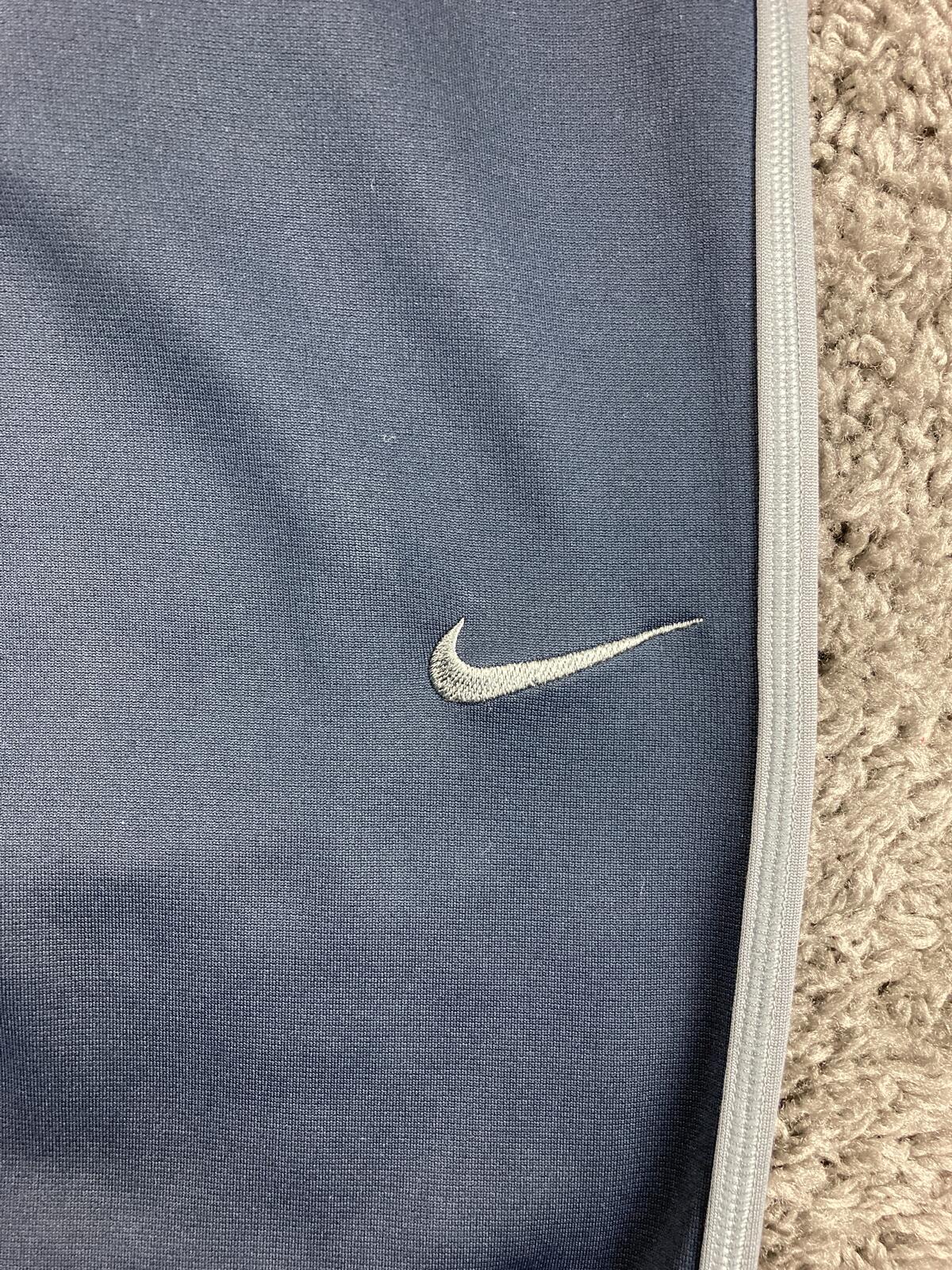 Nike Therma-FIT Training Pants Mens Navy Blue Fleece Sweatpants Open Hem Grey XL