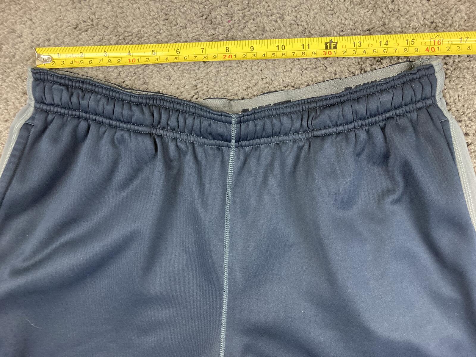 Nike Therma-FIT Training Pants Mens Navy Blue Fleece Sweatpants Open Hem Grey XL