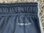 Nike Therma-FIT Training Pants Mens Navy Blue Fleece Sweatpants Open Hem Grey XL