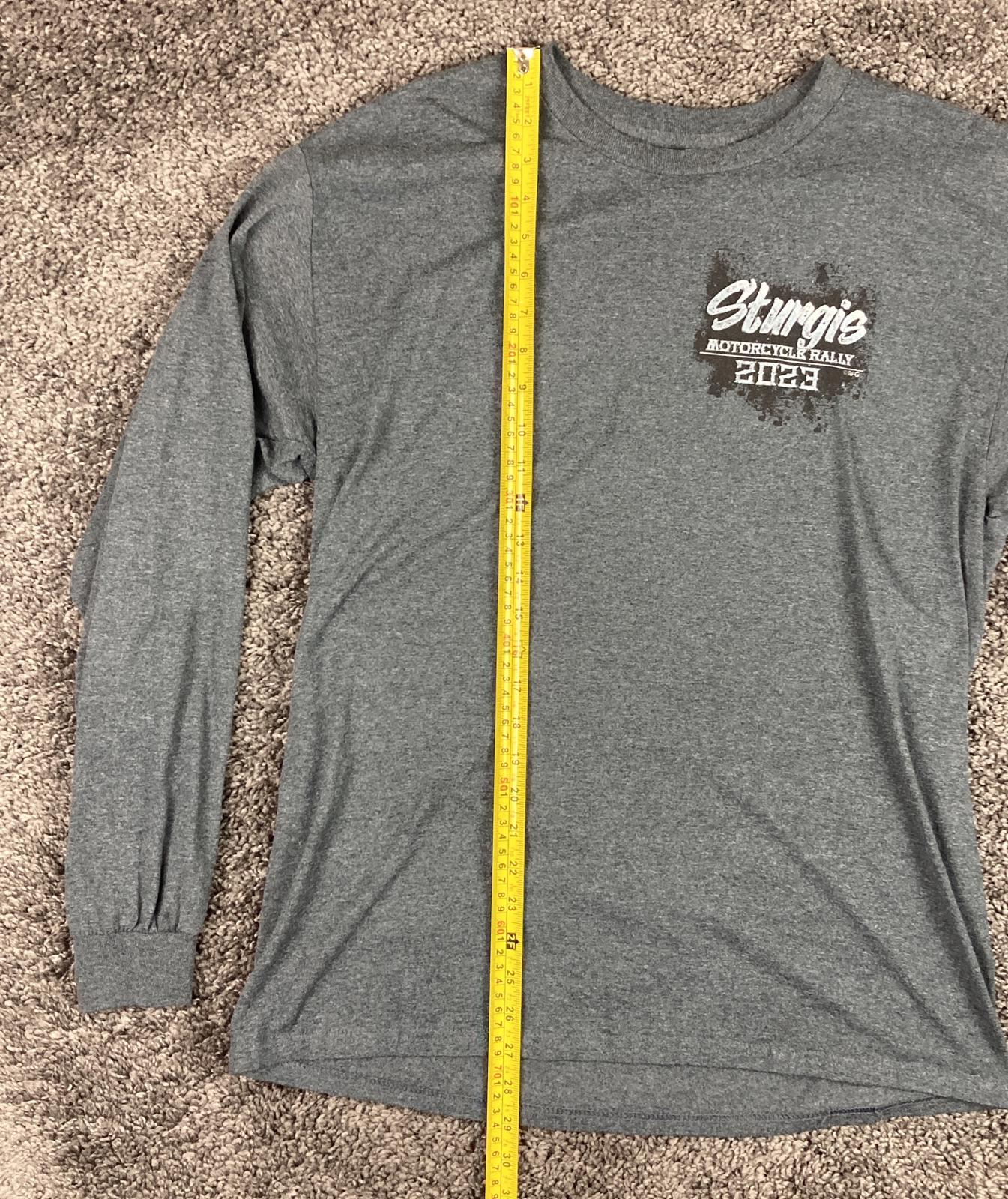 Sturgis Motorcycle Rally 2023 Mt Rushmore Long Sleeve Shirt Large Gray