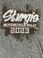 Sturgis Motorcycle Rally 2023 Mt Rushmore Long Sleeve Shirt Large Gray
