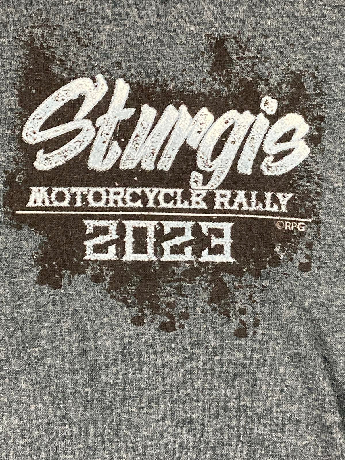 Sturgis Motorcycle Rally 2023 Mt Rushmore Long Sleeve Shirt Large Gray