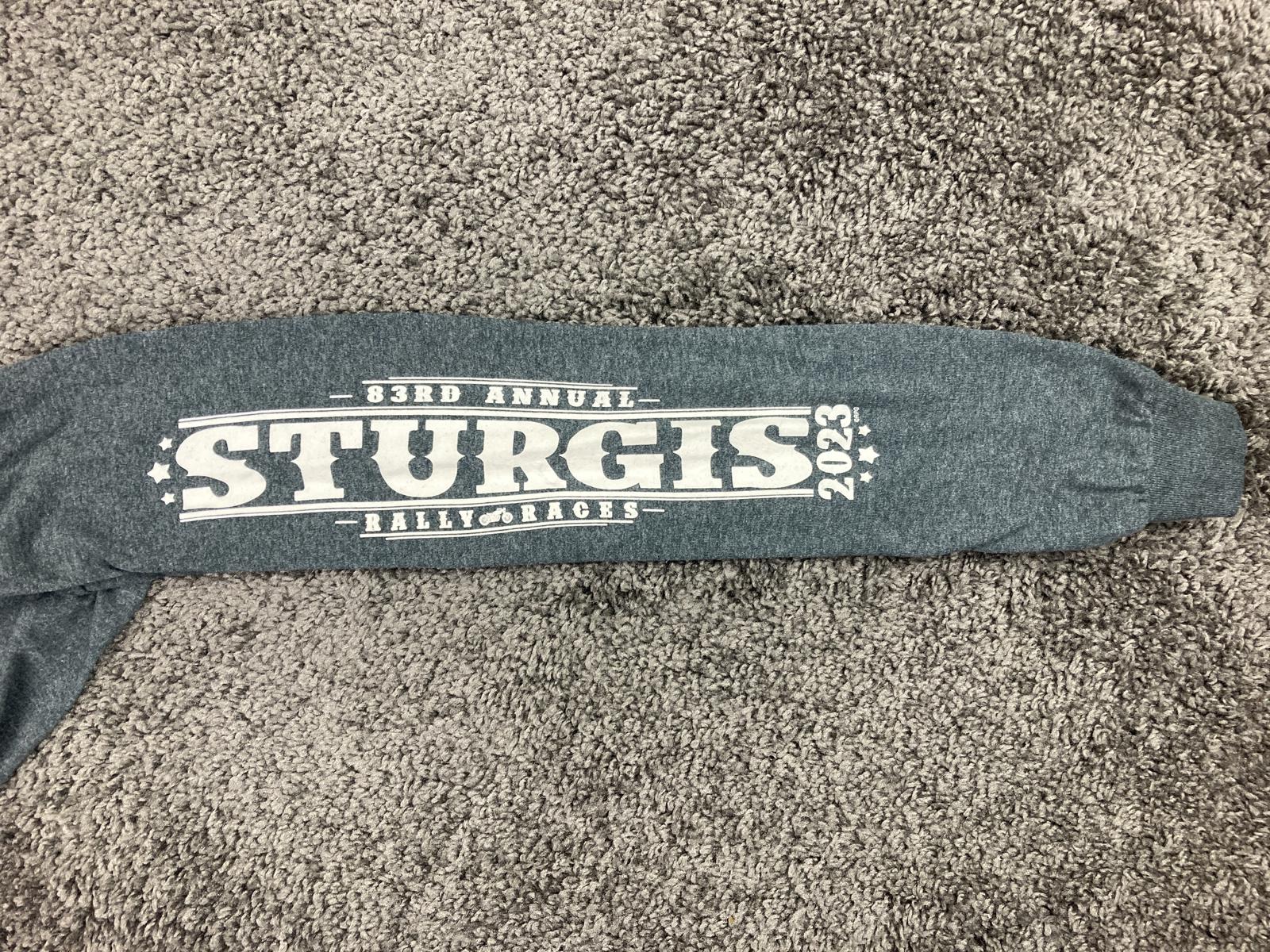 Sturgis Motorcycle Rally 2023 Mt Rushmore Long Sleeve Shirt Large Gray