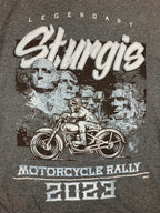 Sturgis Motorcycle Rally 2023 Mt Rushmore Long Sleeve Shirt Large Gray